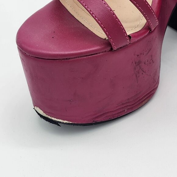 Lemon Drop by Privileged Fuchsia Tornado Platform Sandals Size 7.5 - Picture 10 of 16